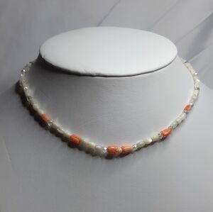 Genuine Carved Coral and Mother of Pearl Beads